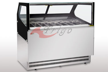 R290 Available Square Gelato Display Case 2 Layers LED Light Fast Cooling