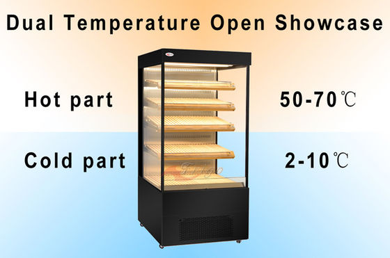 Dual Temperature Open Display Showcase Top Hot Bottom Cold 2 in 1