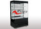 Curved Glass Slim Open Refrigerated Display Case 3 Shelves With LED Light