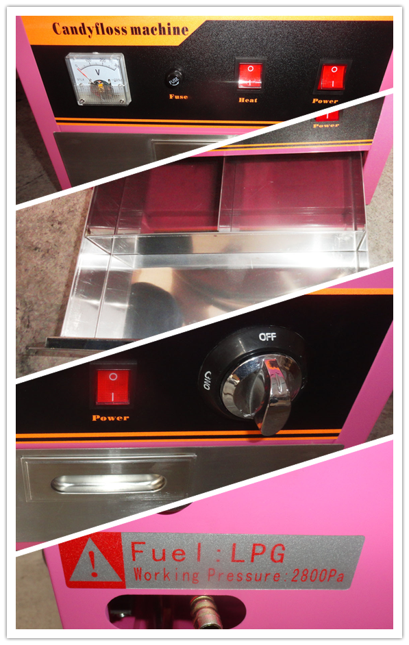 Electric or Gas Commercial Candy Floss Machine , Pink Cotton Candy