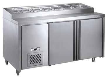 Commercial Refrigerated Pizza Prep Table Ventilation Cooling Stainless Steel Body Embraco Compressor