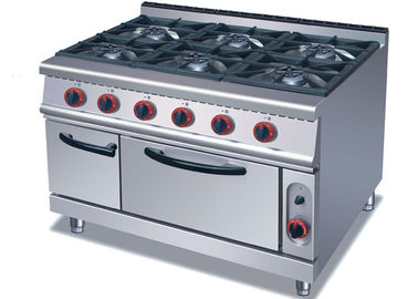 Commercial Cooking Lines , Free Standing 4 / 6 American Burners Gas Range With Oven