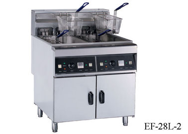 Floor Standing Potato Chip Fryer 28L Per Tank Stainless Steel Electric Deep Fryer