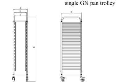 Single And Double Line Stainless Steel Trolley Kitchen For Gastronorm