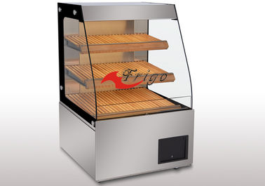 PID Controlled Open Warmer 2 Shelves Wooden Shelf To Protect Hands From Heated