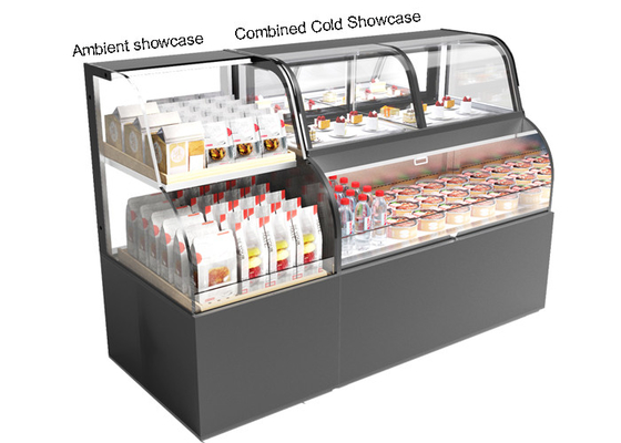 Combined Showcase For Coffee Shop 2 - 10 Degree LED light Self Service