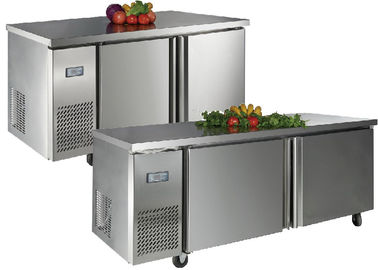 Stainless Steel 2 Door Under Bench Fridge Static Cooling Undercounter Freezer With Ice Maker