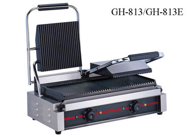 Stainless Steel Contact Griller Single / Double Heads Sandwich Grill Machine