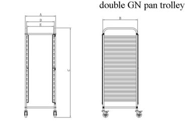 Single And Double Line Stainless Steel Trolley Kitchen For Gastronorm