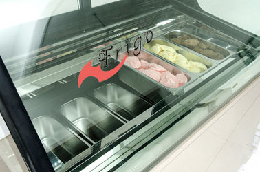 Gelato Display Case - Air Cooling - 2 Layers 5L Pans - Save Extra Freezer Curved Shape