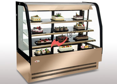 Floor Standing Bakery Food Display Showcase Curved Cake Showcase Air Cooling